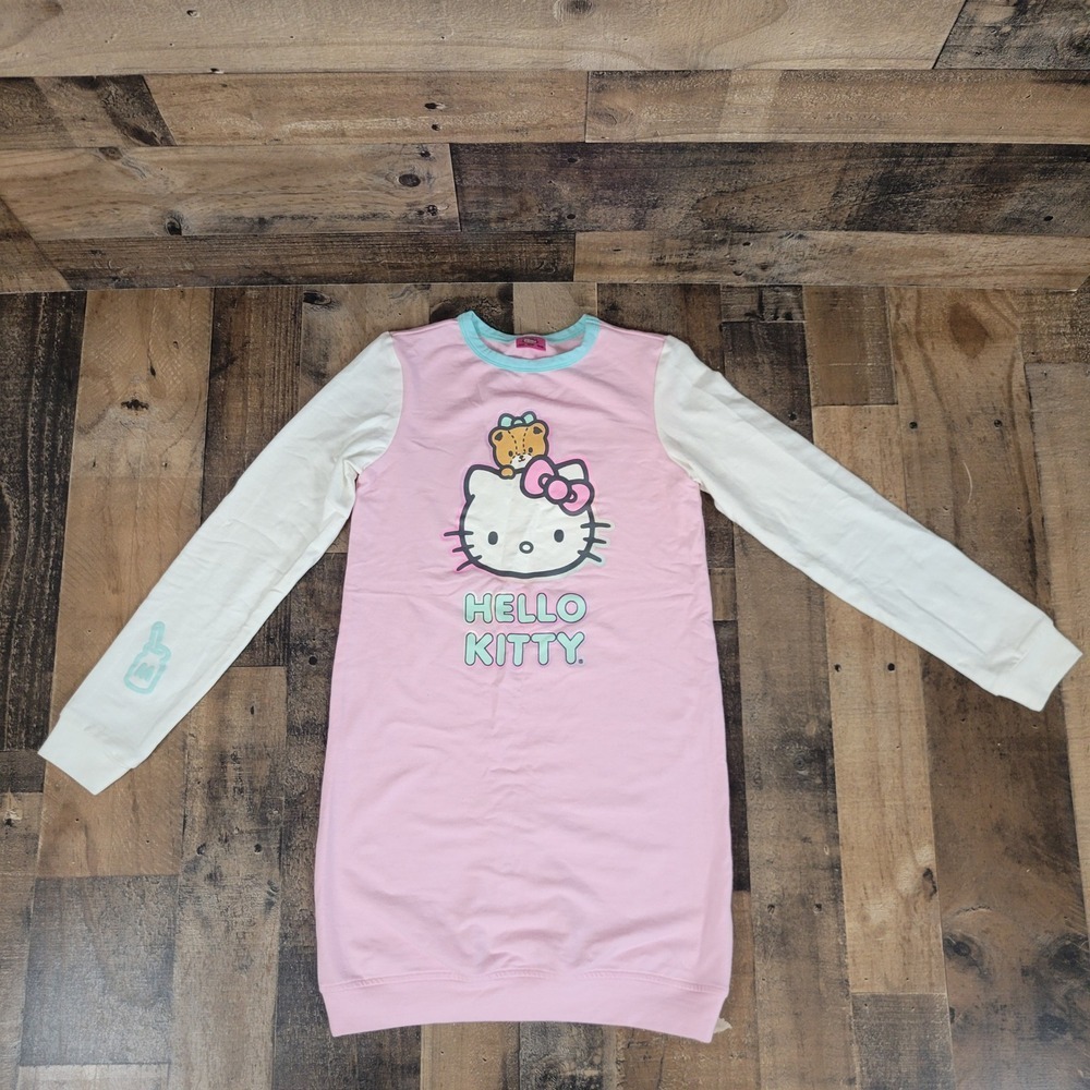 Hello Kitty by Sanrio‎ Carnaval Sweater Dress Sleep Shirt Girl's 12 Pink White